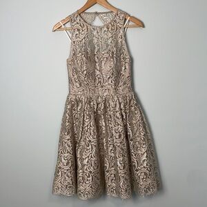 NWT Le Chateau Sparkly Gold and Silver Party Dress Size 2